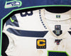 Russell Wilson Framed Game Used Seattle Seahawks White Nike Jersey With Captain's Patch & NFL 100 Logo Unsigned SKU #203517