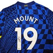 Chelsea F.C. Mason Mount Autographed Blue Nike Jersey Size XL in Black Beckett BAS Stock #196483