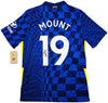 Chelsea F.C. Mason Mount Autographed Blue Nike Jersey Size M in Black Beckett BAS Stock #196480