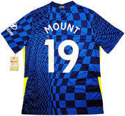 Chelsea F.C. Mason Mount Autographed Blue Nike Jersey Size L in Gold Beckett BAS Stock #196475