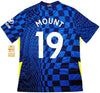 Chelsea F.C. Mason Mount Autographed Blue Nike Jersey Size L in Gold Beckett BAS Stock #196475