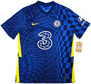 Chelsea F.C. Mason Mount Autographed Blue Nike Jersey Size L in Gold Beckett BAS Stock #196475