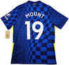 Chelsea F.C. Mason Mount Autographed Blue Nike Jersey Size L in Silver Beckett BAS Stock #196474