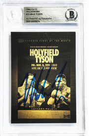 Mike Tyson Autographed 1992 Kayo Gold Hologram Card vs. Evander Holyfield Beckett BAS #15500874