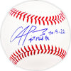 Francisco Alvarez Autographed Official MLB Baseball New York Mets "1st MLB HR 10.4.22" Beckett BAS Witness Stock #218616