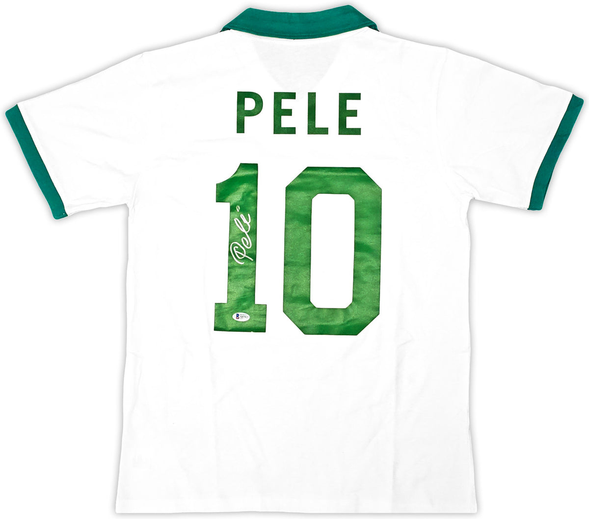 New York Cosmos Pele Autographed White Jersey Beckett BAS Stock #194364