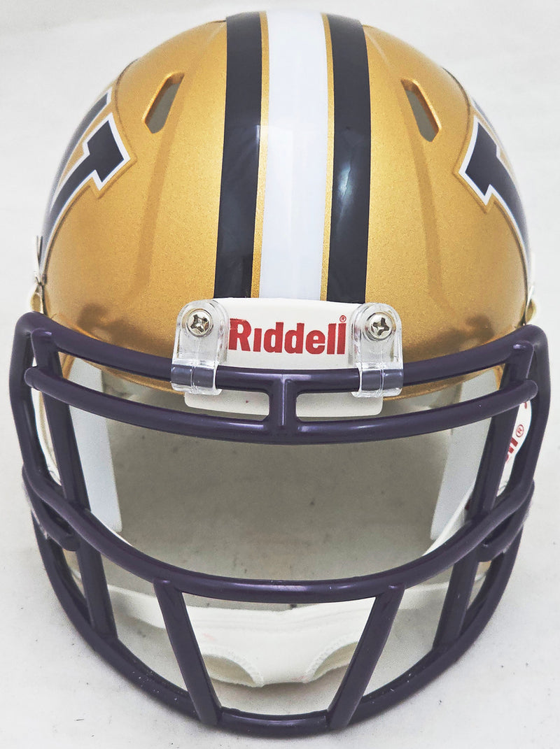 Unsigned Washington Huskies Gold Speed Mini Helmet Stock #222013