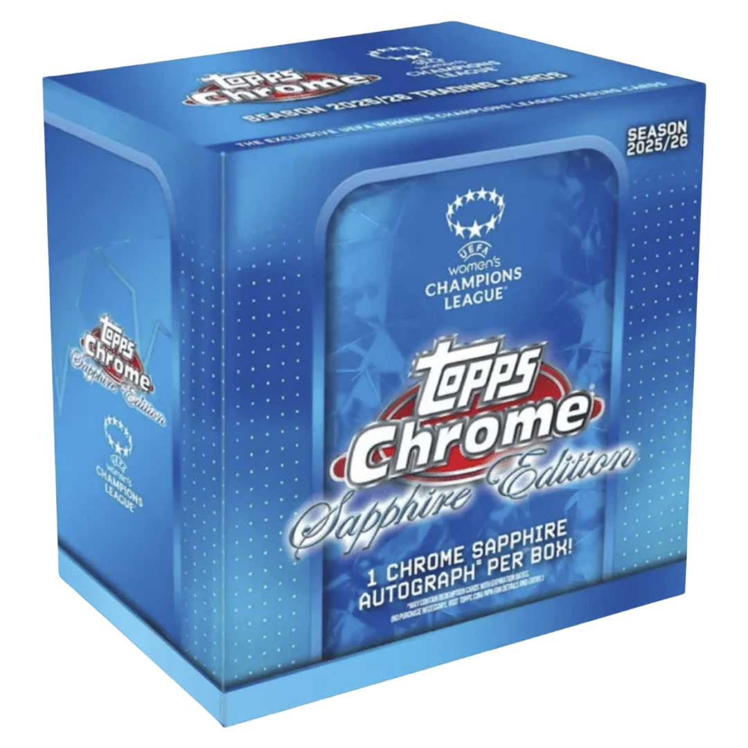 2025-26 Topps Chrome UEFA Women's Champions League Soccer Sapphire Edition Box