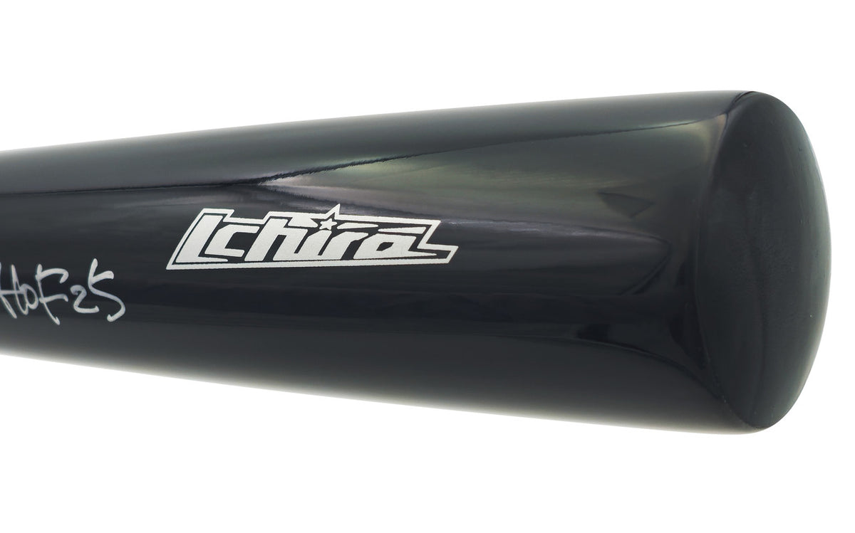 Ichiro Suzuki Autographed Black Mizuno Player Model Baseball Bat Seattle Mariners Signed In Silver "HOF 25" IS Holo & Beckett BAS Witness QR Stock #238321