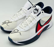 Giannis Antetokounmpo Autographed 2021 Player Exclusive (PE) Promo Black Nike Zoom Freak 2 NRG Shoes Bucks Size 17 Beckett BAS Witness Stock #252607