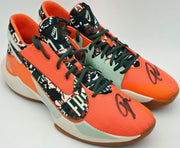 Giannis Antetokounmpo Autographed 2023 Player Exclusive (PE) Promo Nike Immortality 3 Shoes Bucks Size 17 (No Box) Beckett BAS Witness #3W396614 & #3W396615