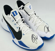 Giannis Antetokounmpo Autographed 2022 Player Exclusive (PE) Promo Michigan State Green Nike Zoom Freak 4 NCAA Shoes Size 16 (With Box) Beckett BAS Witness #3W396698 & #3W396699