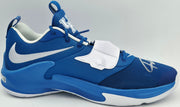 Giannis Antetokounmpo Autographed 2022 Player Exclusive (PE) Promo Villanova Navy Blue Nike Zoom Freak 4 NCAA Shoes Size 16 (With Box) Beckett BAS Witness #3W396289 & #3W396290