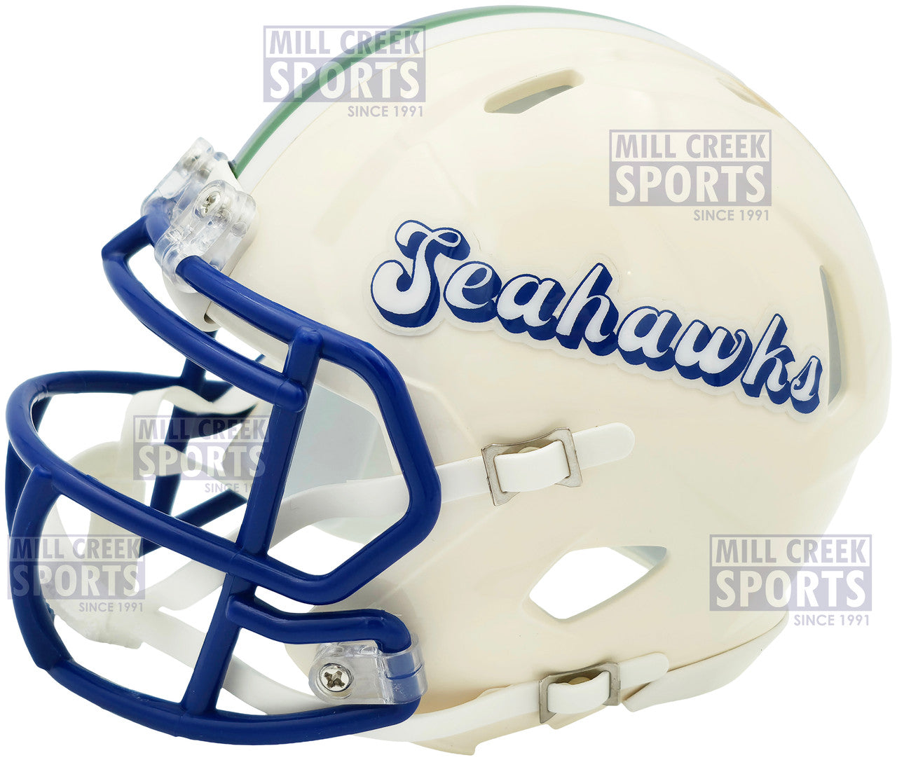 Unsigned Seattle Seahawks Riddell Cream Retro Speed Mini Helmet Stock #261767