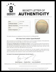 1971 New York Yankees Autographed Official Pro League Baseball With 23 Signatures Including Thurman Munson Beckett BAS #AE85552