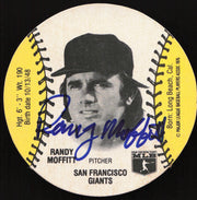 Randy Moffitt Autographed 1978 MSA Wiffle Discs Card San Francisco Giants SKU #258788