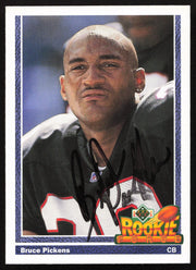 Bruce Pickens Autographed 1991 Upper Deck Rookie Card #649 Atlanta Falcons SKU #259473