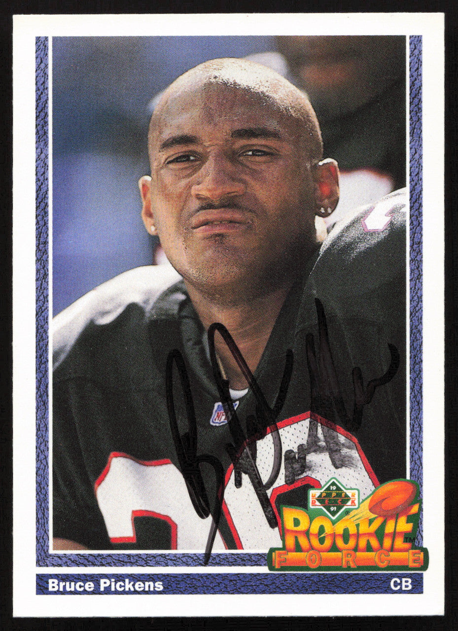 Bruce Pickens Autographed 1991 Upper Deck Rookie Card #649 Atlanta Falcons SKU #259473