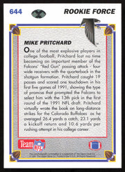 Mike Pritchard Autographed 1991 Upper Deck Rookie Card #644 Atlanta Falcons SKU #259474