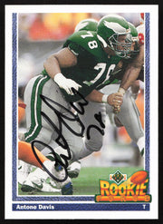 Antone Davis Autographed 1991 Upper Deck Rookie Card #643 Philadelphia Eagles SKU #259475