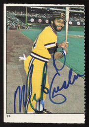 Mike Easler Autographed 1982 Fleer Stamps Card #74 Pittsburgh Pirates SKU #264244