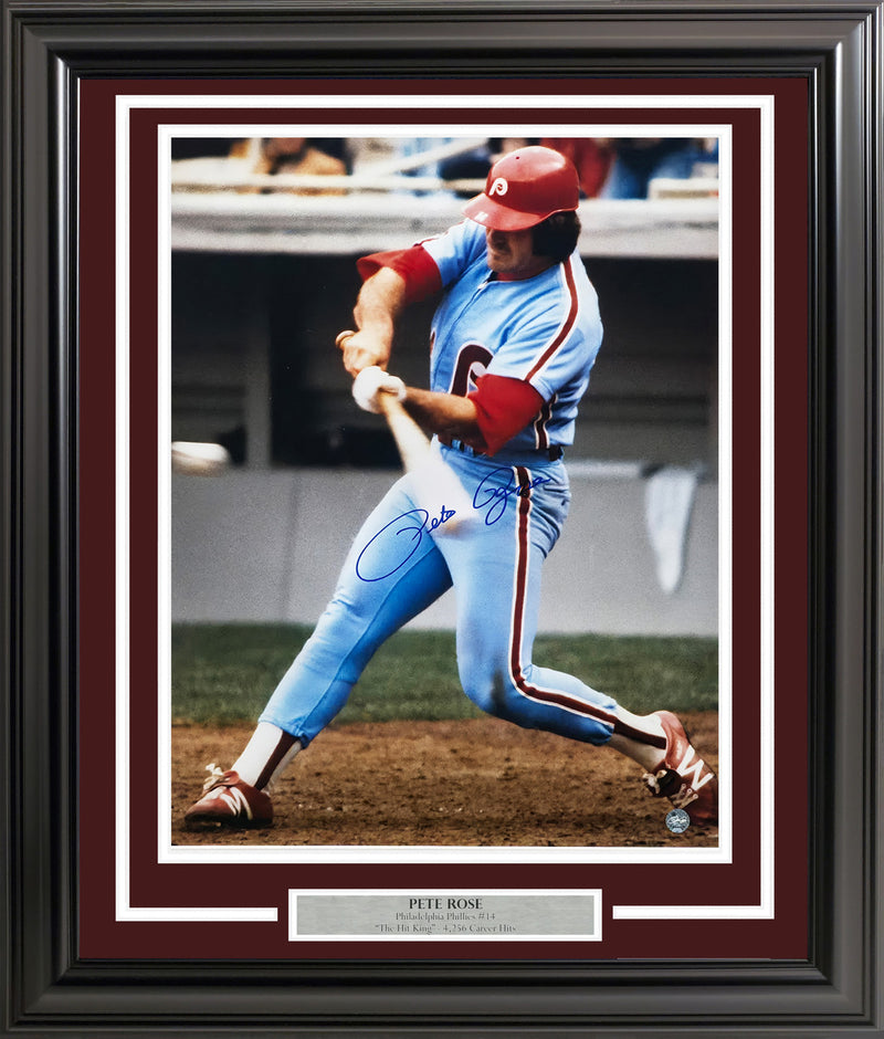 Pete Rose Autographed Framed 16x20 Photo Cincinnati Reds PR Holo Stock #256679