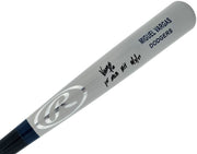 Miguel Vargas Autographed Gray Rawlings Game Model Bat Dodgers, White Sox "1st MLB Hit" Beckett BAS Witness Stock #209049