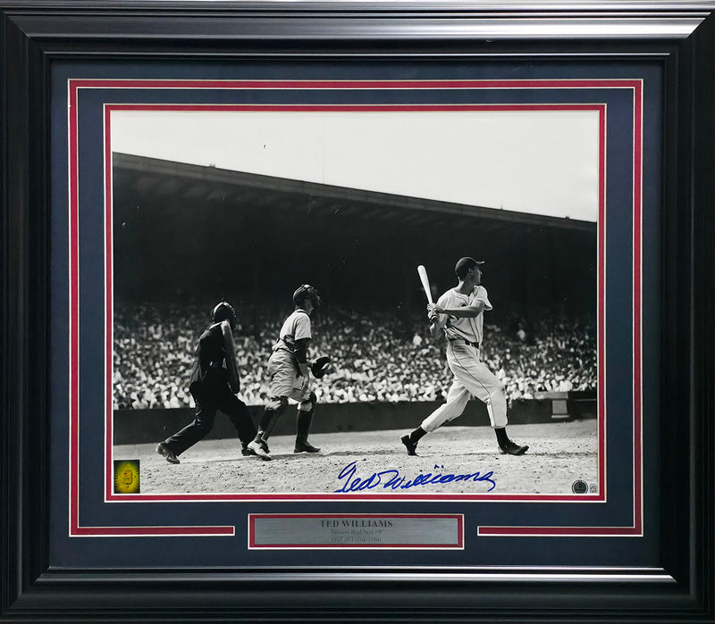 Ted Williams Autographed Framed 16x20 Photo Boston Red Sox Beckett BAS Stock #265814