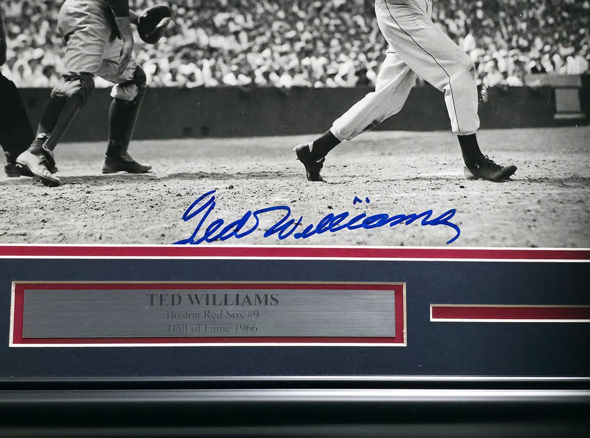 Ted Williams Autographed Framed 16x20 Photo Boston Red Sox Beckett BAS Stock #265814