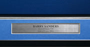 Detroit Lions Barry Sanders Autographed Framed Blue Authentic Mitchell & Ness NFL Legacy Throwback 1996 Jersey Beckett BAS QR Stock #267458