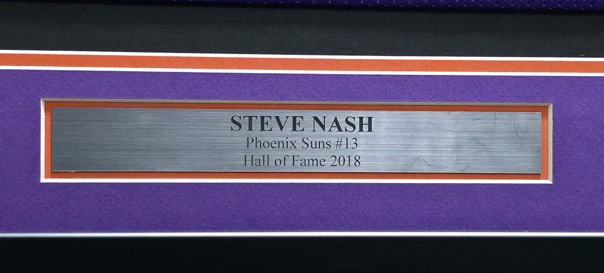 Phoenix Suns Steve Nash Autographed Framed Purple Jersey Beckett BAS Witness Stock #267457