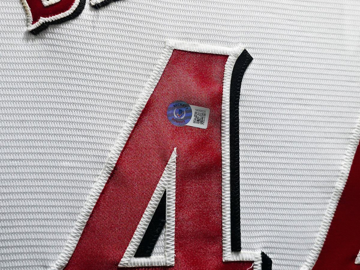 Cincinnati Reds Elly De La Cruz Autographed Framed White Nike Jersey Beckett BAS QR Stock #267810