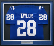 Indianapolis Colts Jonathan Taylor Autographed Framed Blue Jersey Beckett BAS Witness Stock #267811