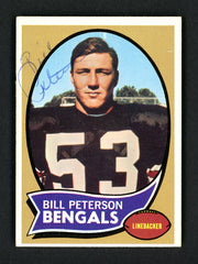 Bill Peterson Autographed 1970 Topps Rookie Card #16 Cincinnati Bengals SKU #157051