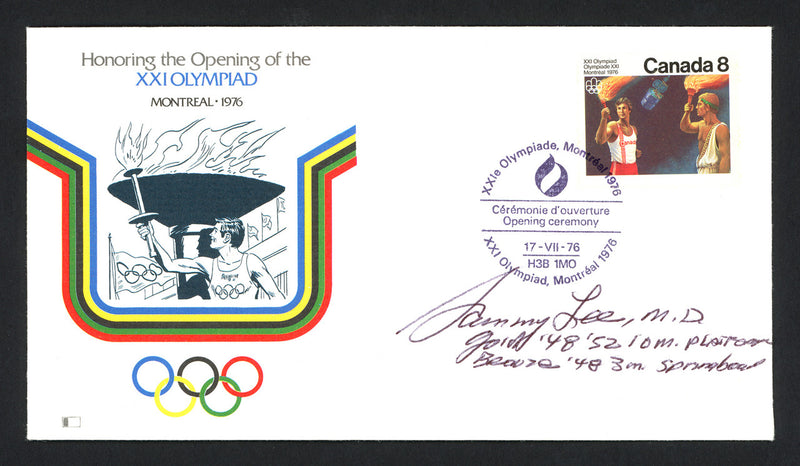 Sammy Lee Autographed First Day Cover Olympic Diver SKU #159596