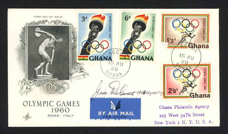 Jim Delaney Autographed First Day Cover Shot Put 1948 Olympics SKU #159605