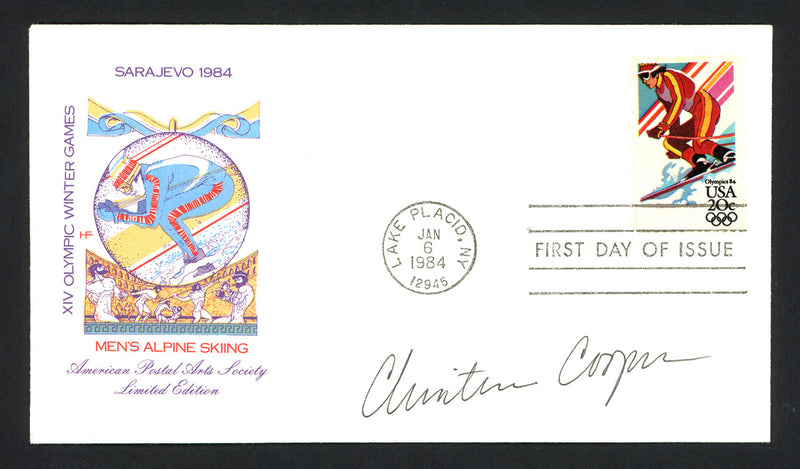 Christin Cooper Autographed First Day Cover Olympic Skier SKU #159611