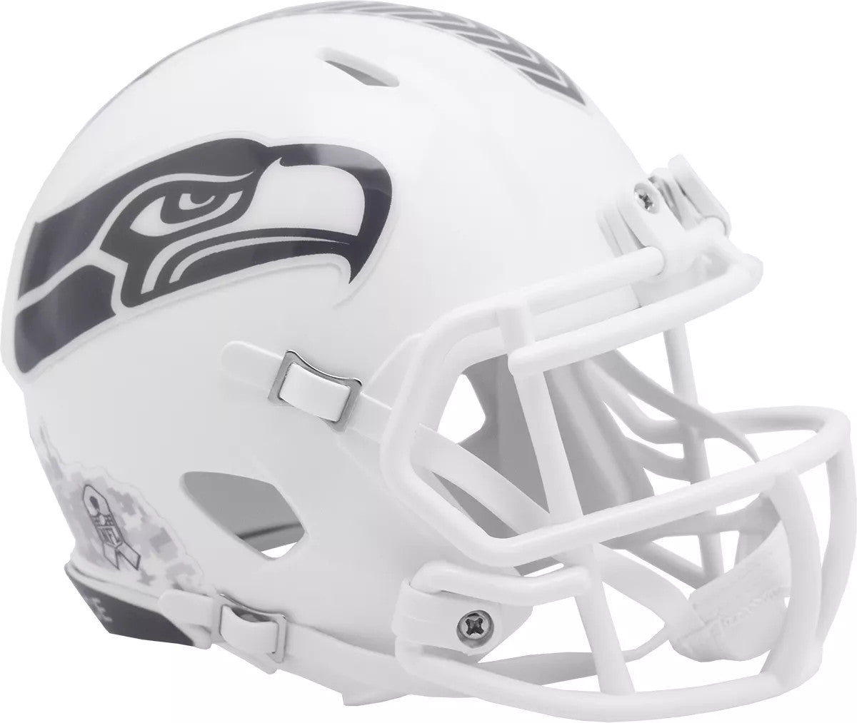 Unsigned Seattle Seahawks White 2024 Salute To Service Speed Mini Helmet Stock #253575