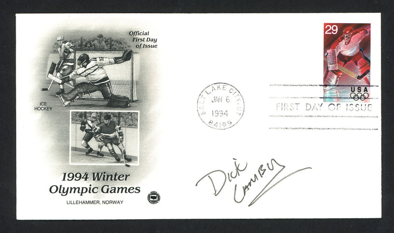 Dick Lamby Autographed First Day Cover 1976 Olympics USA Hockey SKU #159627