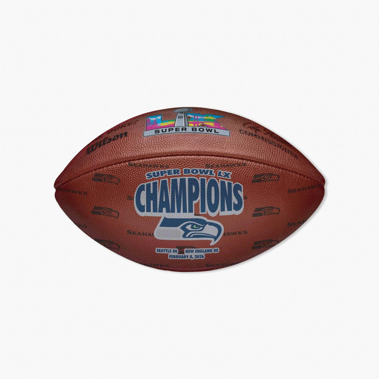 Unsigned Seattle Seahawks Super Bowl LX Champions Commemorative Football Stock #262407