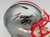 TreVeyon Henderson Autographed Ohio State Buckeyes Flash Silver Speed Mini Helmet Beckett BAS QR Stock #202074