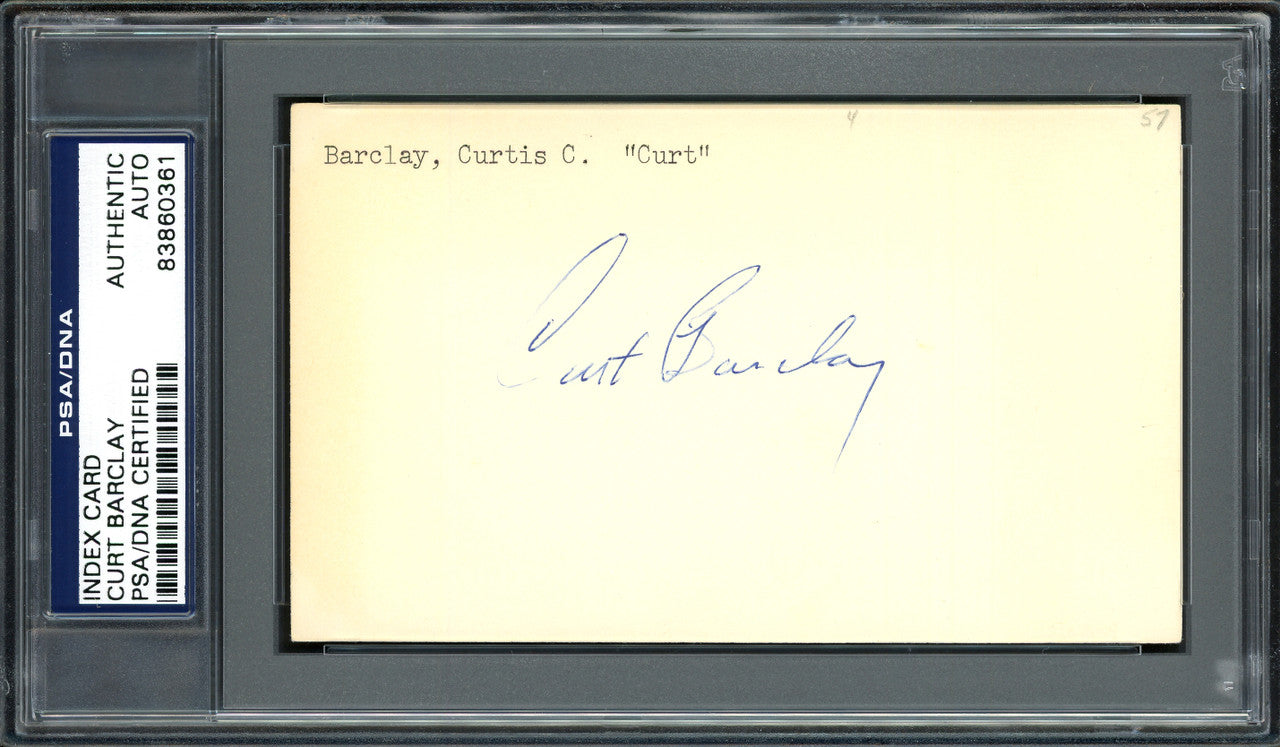Curt Barclay Autographed 3x5 Index Card New York Giants PSA/DNA #83860361