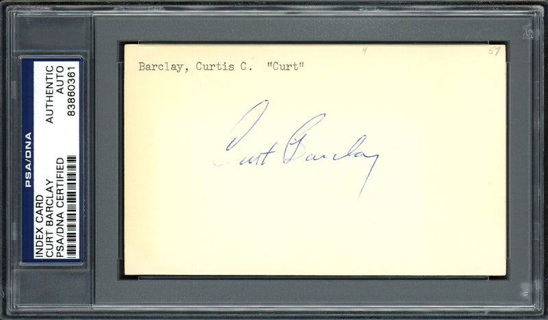 Curt Barclay Autographed 3x5 Index Card New York Giants PSA/DNA #83860361