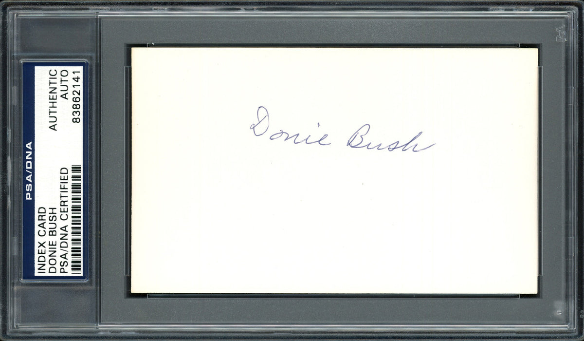 Joseph "Donie" Bush Autographed 3x5 Index Card Detroit Tigers, Pittsburgh Pirates PSA/DNA #83862141