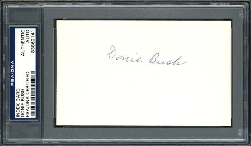 Joseph "Donie" Bush Autographed 3x5 Index Card Detroit Tigers, Pittsburgh Pirates PSA/DNA #83862141