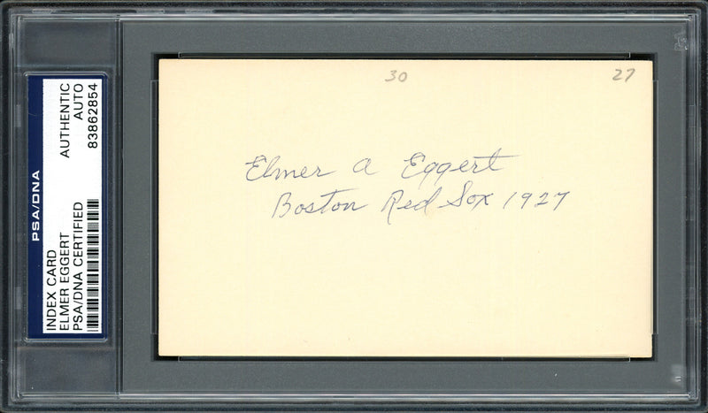 Elmer A. Eggert Autographed 3x5 Index Card Boston Red Sox PSA/DNA #83862854