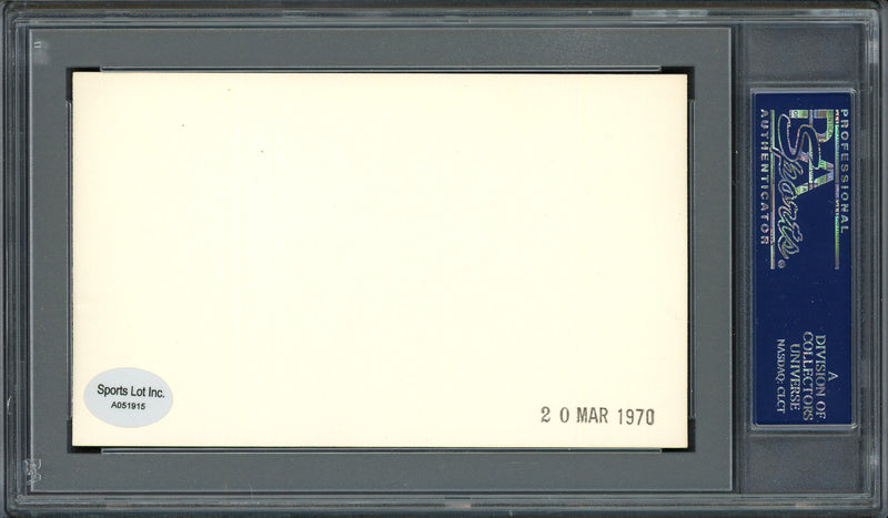Paul C. Fittery Autographed 3x5 Index Card Cincinnati Reds, Philadelphia Phillies PSA/DNA #83862912