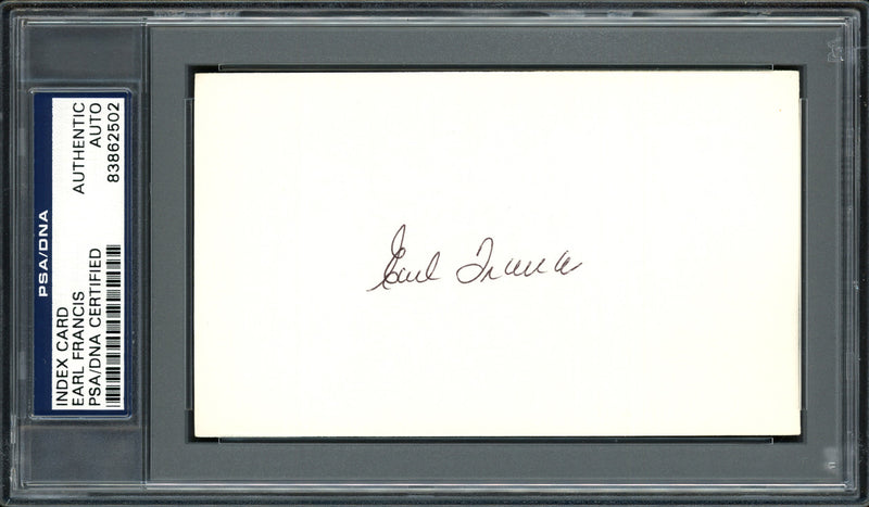 Earl Francis Autographed 3x5 Index Card Pittsburgh Pirates, St. Louis Cardinals PSA/DNA #83862502