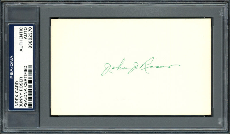 John "Bunny" Roser Autographed 3x5 Index Card Boston Braves PSA/DNA #83862370