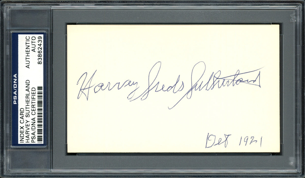 Harvey "Suds" Sutherland Autographed 3x5 Index Card Detroit Tigers PSA/DNA #83862439